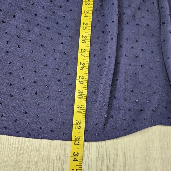 Umgee Dress Womens Navy Blue Coral Sheer Swiss Dot Crochet Waist Size Medium - Picture 10 of 11